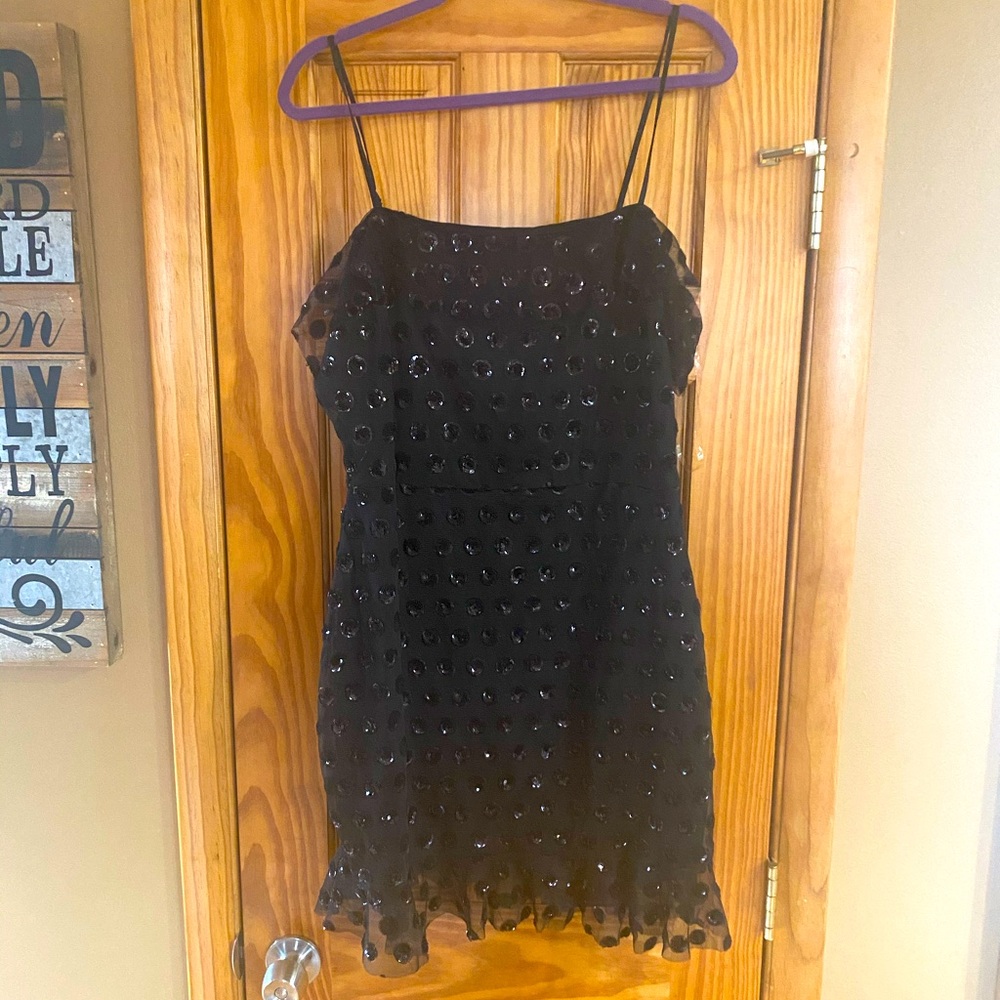 Black Sequined mini dress